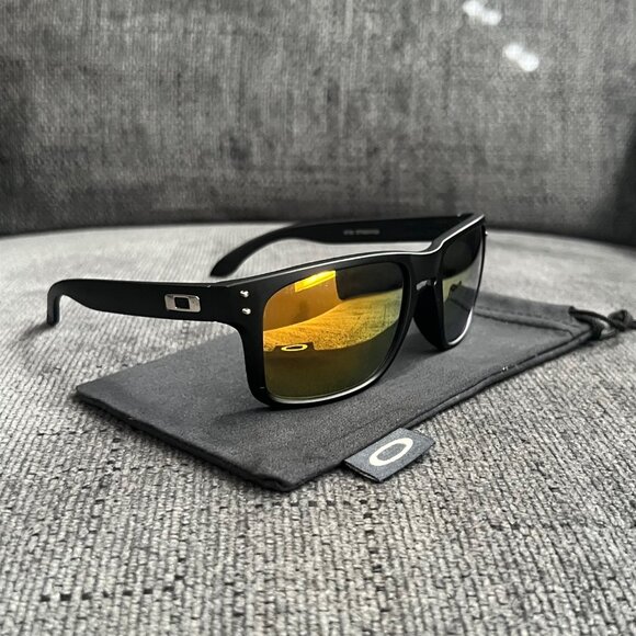Oakley Other - Oakley Holbrook Sunglasses 009102 Reflective Gold Lenses Silver Icons